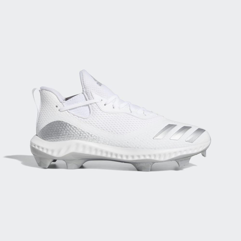 Adidas Icon V Bounce TPU Hrvatska - Muške Tenisice Za Bejzbol - Bijele/Srebrne Metalne (LXUGSN068)